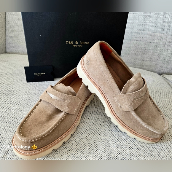 rag & bone Other - NWB RAG & BONE Men’s Platform Penny Loafers Nougat Suede Size:44